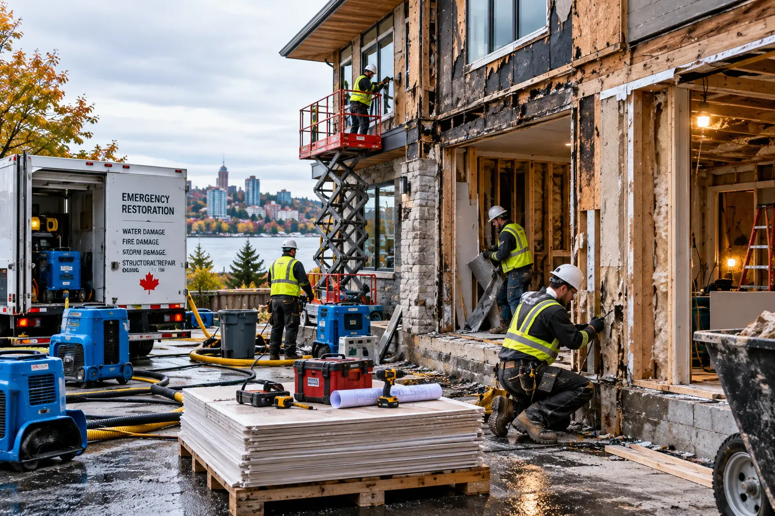 Professional emergency property restoration after structural damage