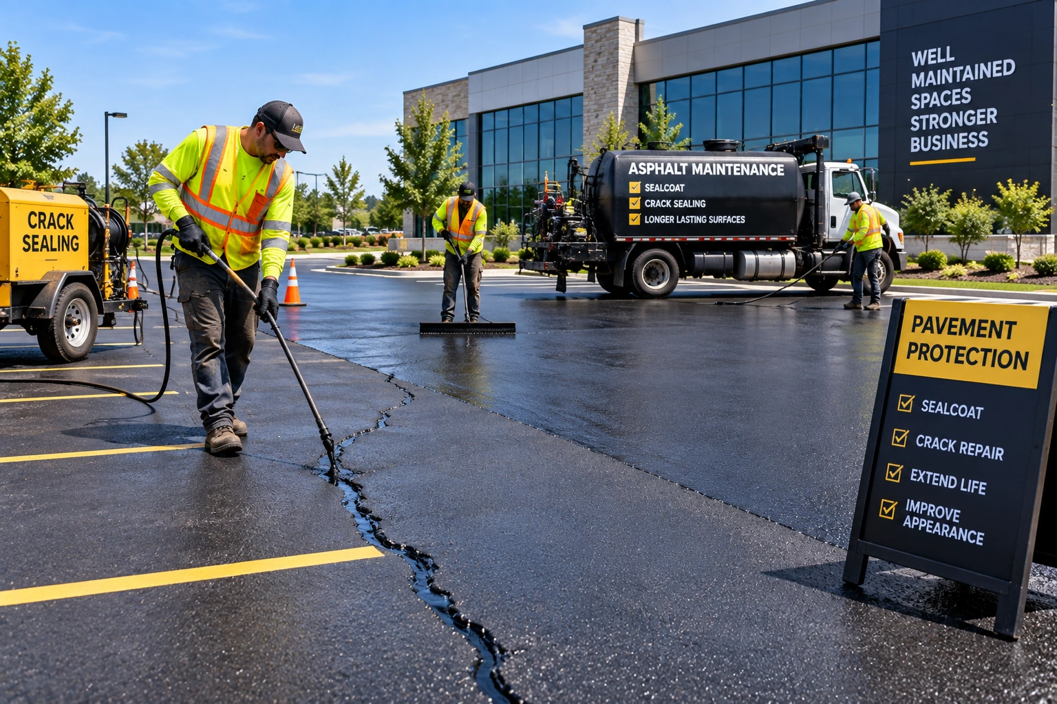 Commercial parking lot resurfacing project