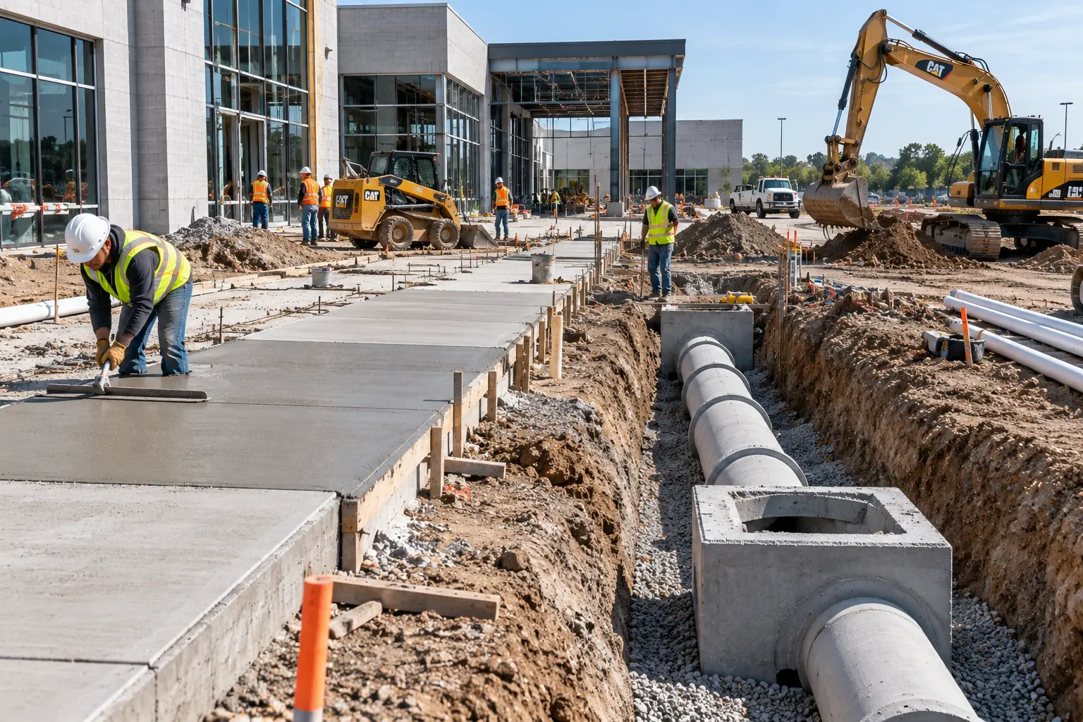 Civil works contractors completing infrastructure upgrades