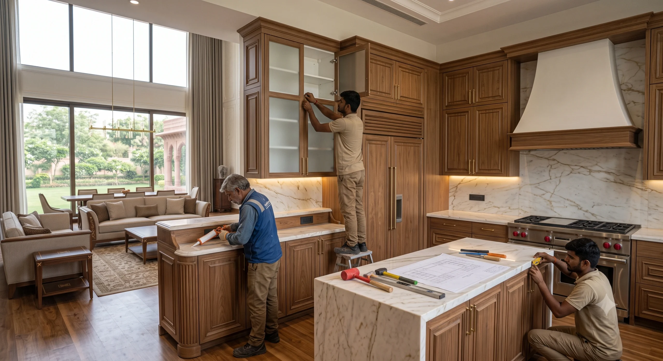 Modern custom kitchen cabinet installation