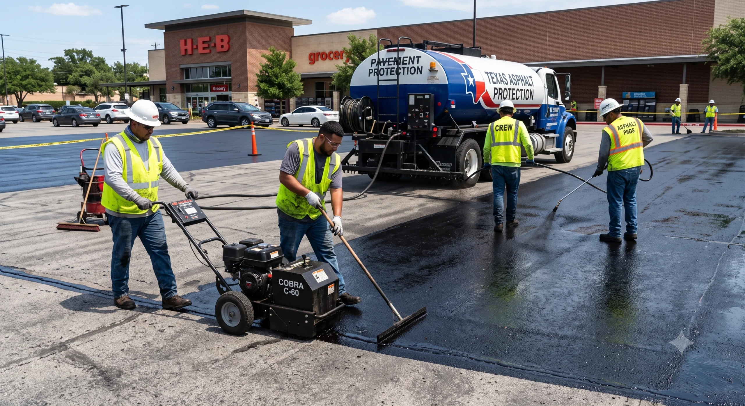 Sealcoating and asphalt maintenance work