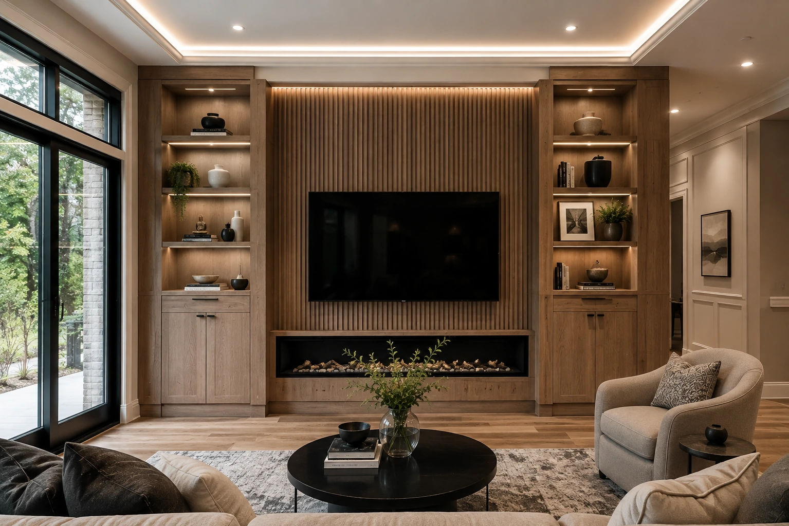 Elegant custom woodwork inside a modern home