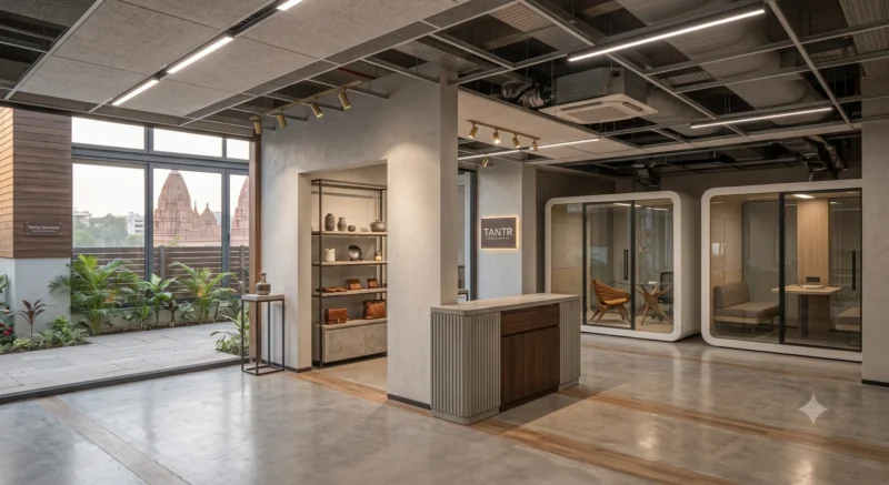 Contemporary retail showroom with professional remodeling
