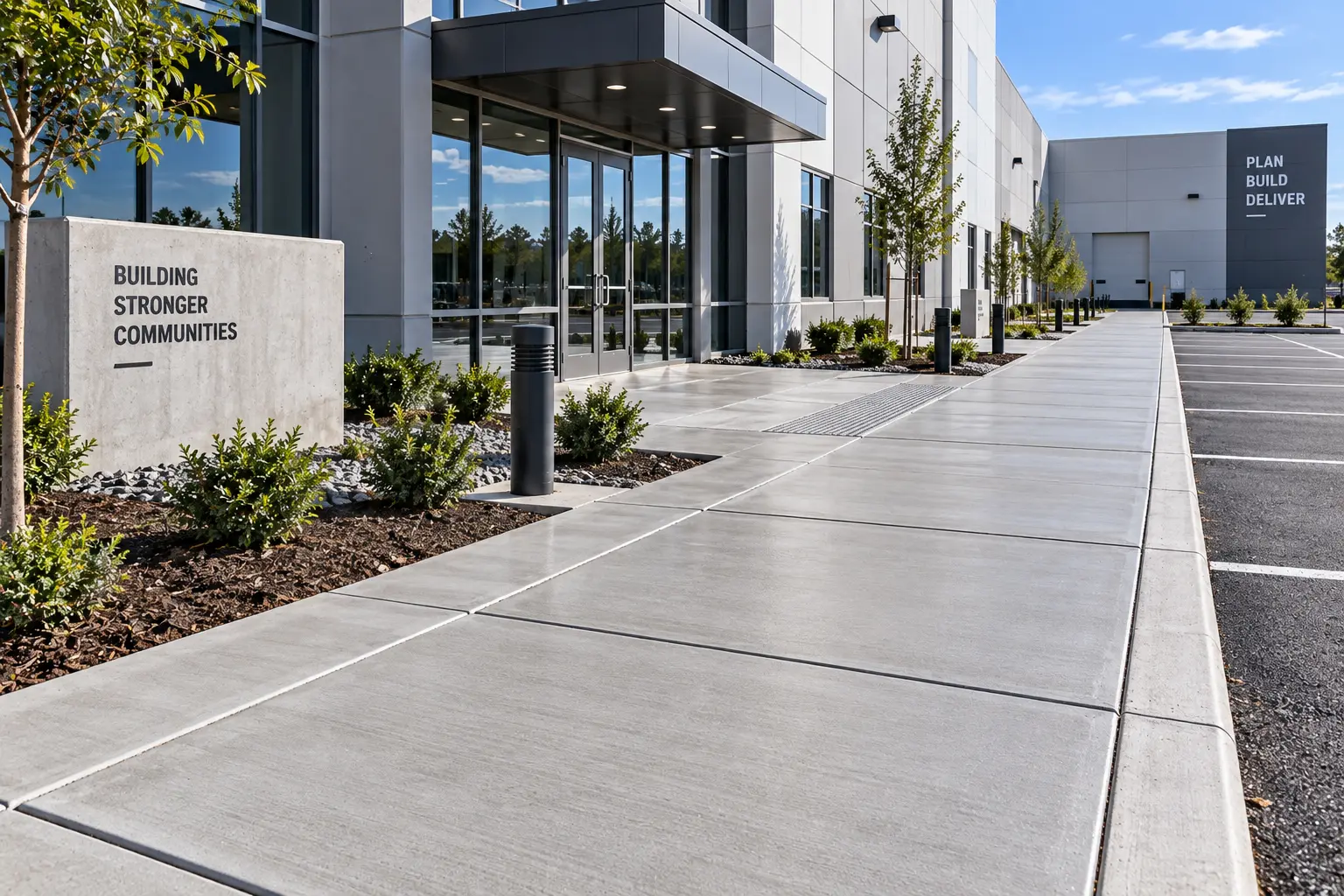 Completed concrete sidewalk and flatwork project