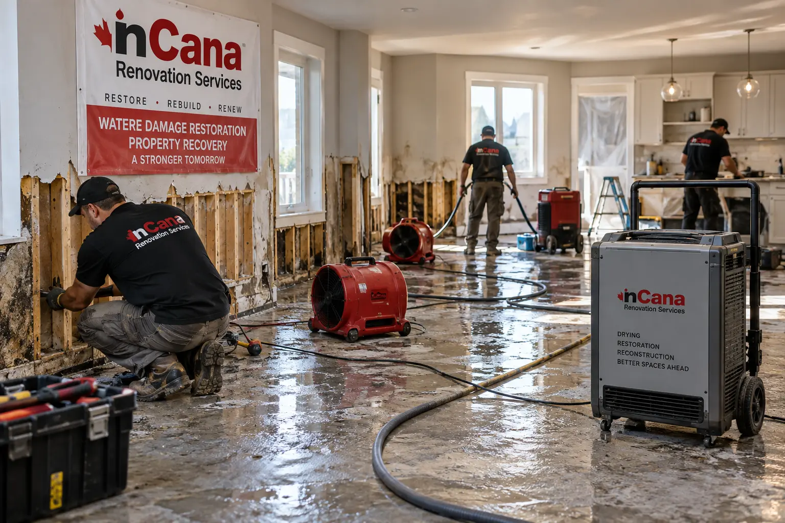 Complete water damage restoration and reconstruction