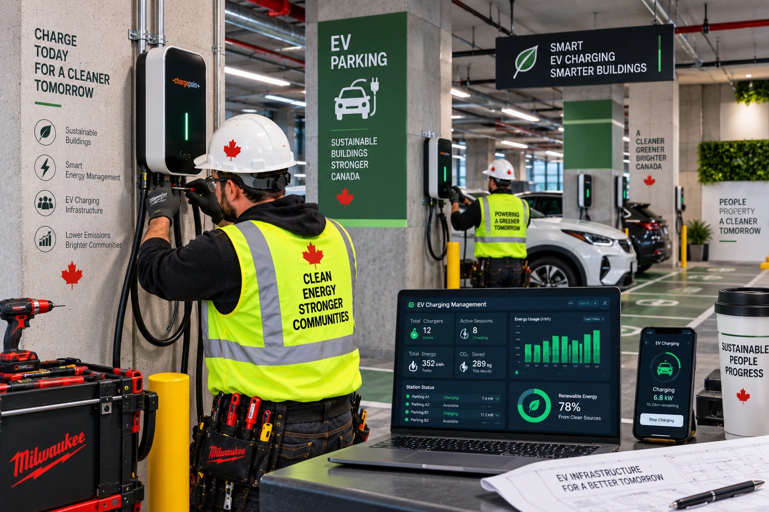 Smart EV charging system with energy management