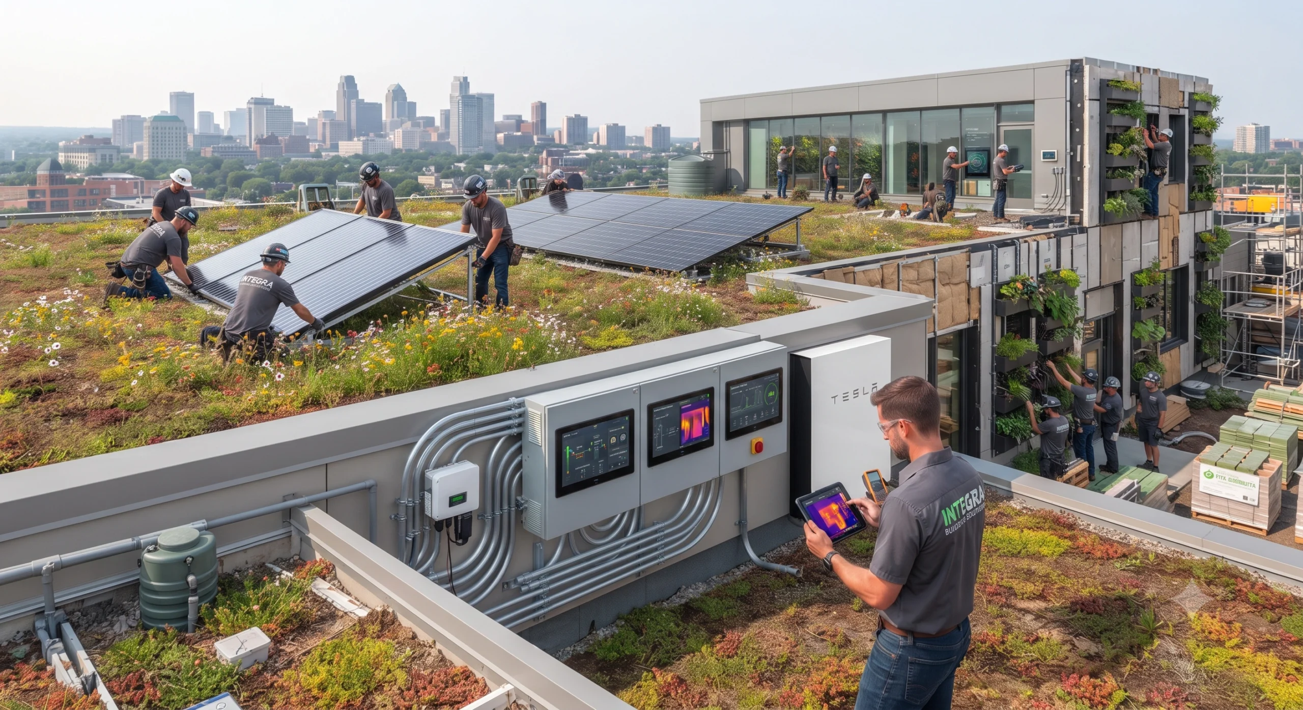 Smart sustainable building with energy-efficient technologies